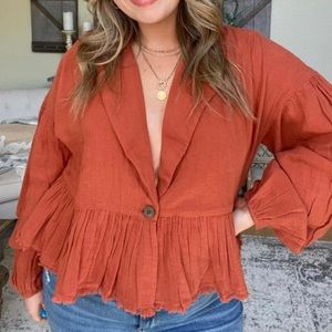Free People Lyra Tiered Fringe Cropped Jacket